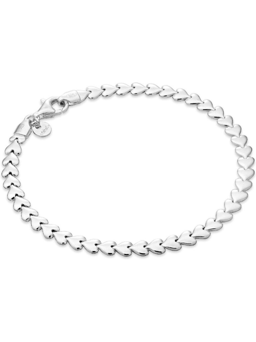 925 Sterling Silver Heart Link Tennis Bracelet for Women - Elegant Jewelry Gift